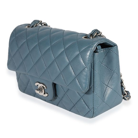 Chanel Blue Quilted Lambskin Mini Rectangular Classic Flap Bag - Picture 2 of 4